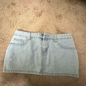 Edikted Sky Blue Denim Mini Skirt